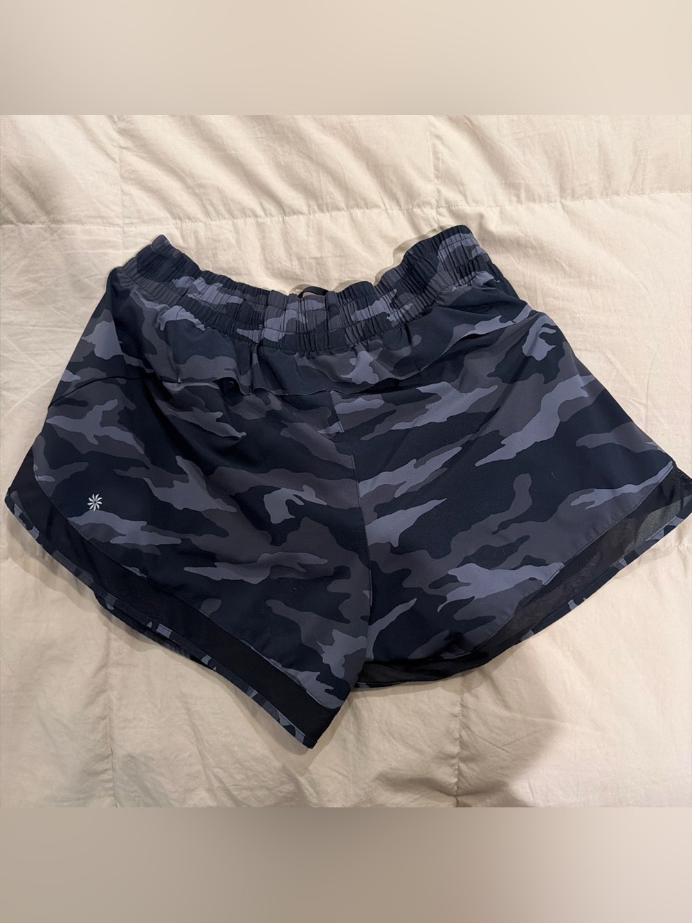 Grey and black camo athleta shorts